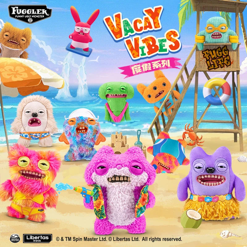 Original Fuggler Plush Toys Ugly Monster Beach Resort Series Cute Tooth Monster Plush Dolls Toys Birthday Gift
