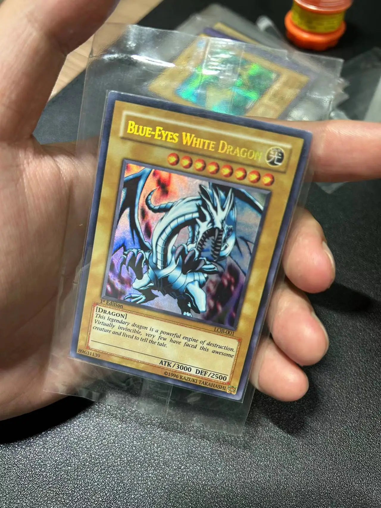 Yu Gi Oh Ultra Rare/UR TCG Blue-Eyes White Dragon(LOB-001) Board Game English Collection customize Card (Not Original)