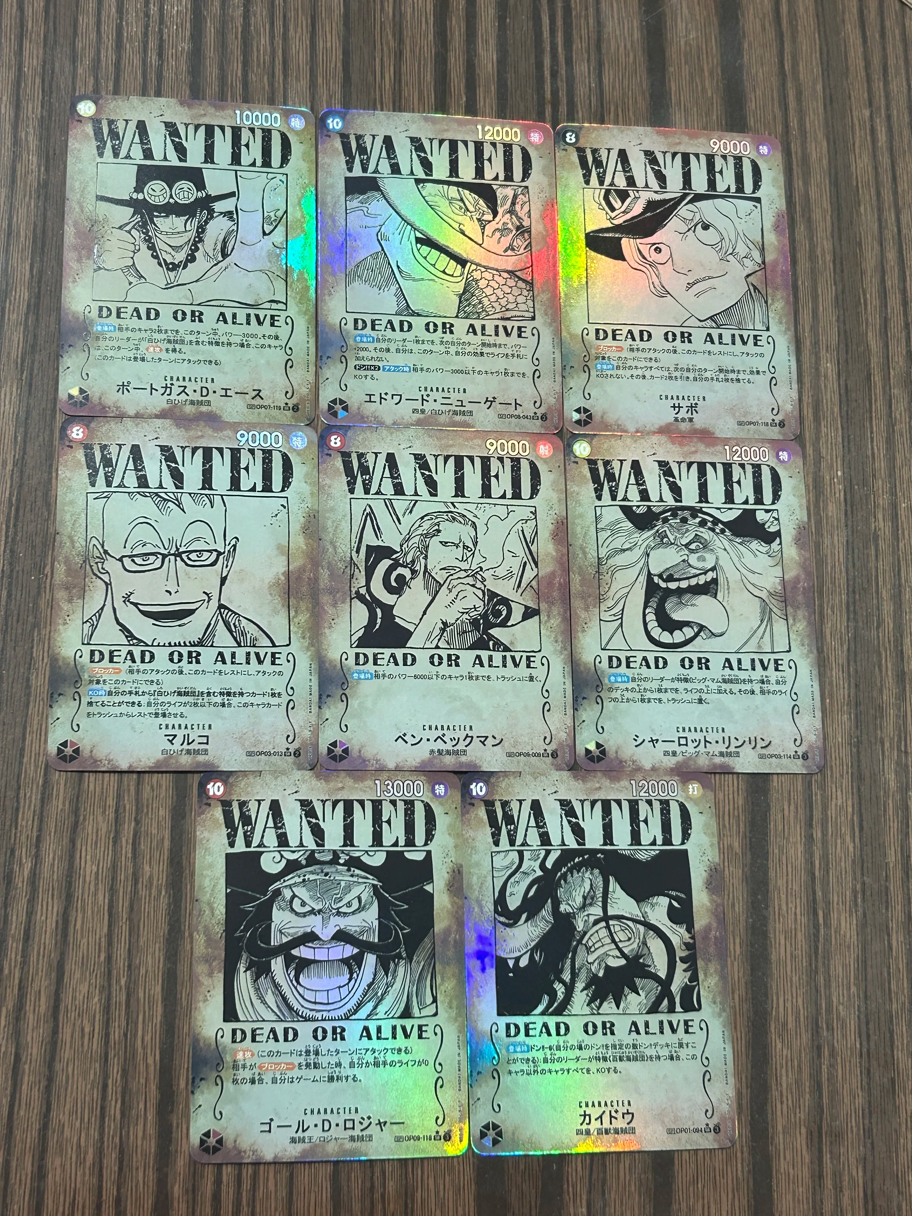 ONE PIECE Monkey D. Luffy Portgas D Ace Gol D Roger DiIY Homemade Xtreme Wanted Collection Card Toys Christmas Birthday Gift
