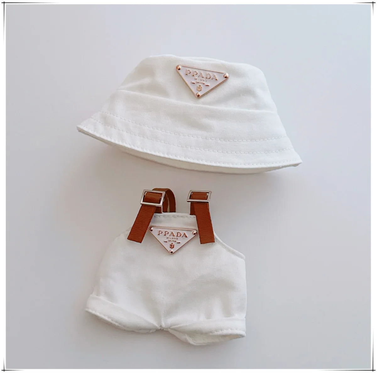 The first and second generations of Labubu only sell 17cm seated party clothes accessories inverted triangle workwear fashion (No Doll)