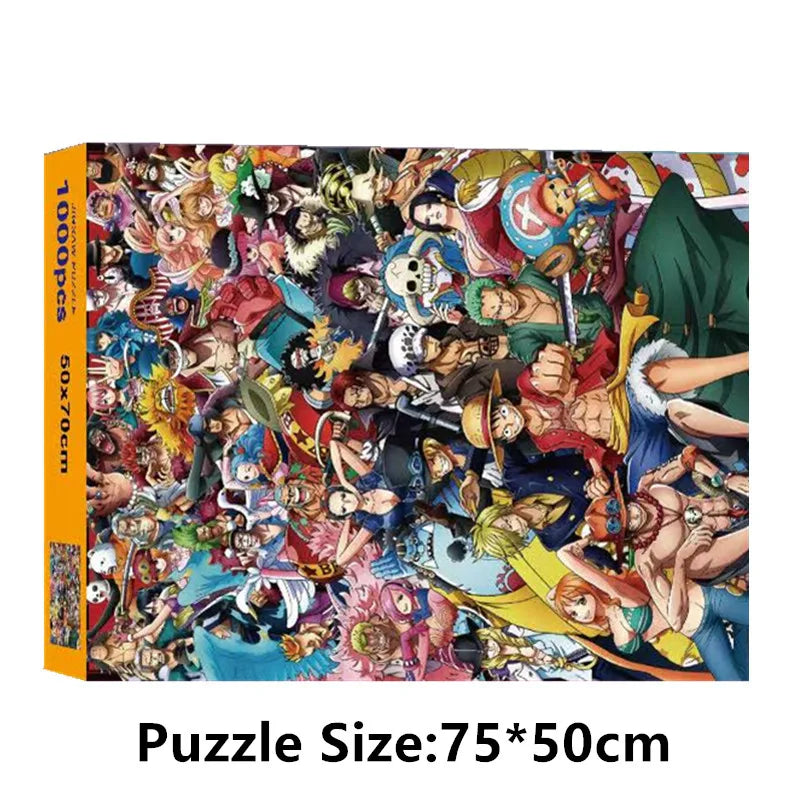 anime One Piece Luffy card form 1000 adult puzzles children's puzzle toys high difficulty stress relieving game