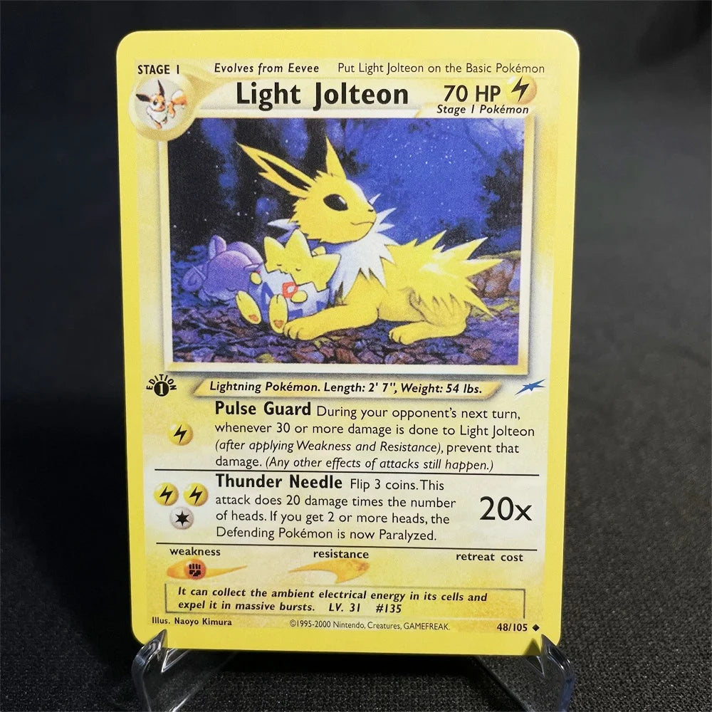 Pokémon Cards Foil Flash Card Neo Destiny Series Celebi Dark Donphan Light Flareon Collection Cards Model Toy Gifts Proxy Card