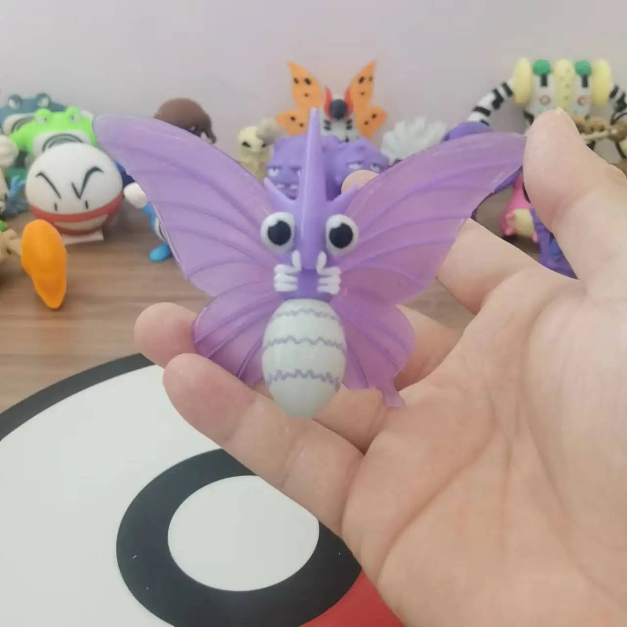 Pokemon Anime Figures Venomoth Venonat Proportion World 1:20 Diy 3D Printing Kawaii Cartoon Character Desktop Model Toys Gifts