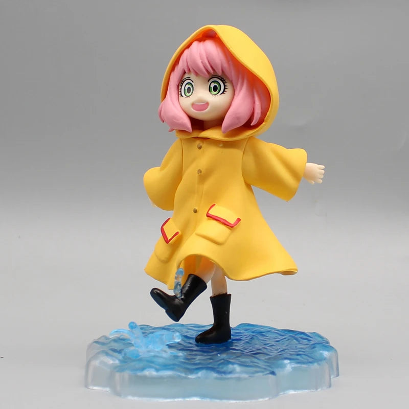 12.5CM Anime Spy × Family Anya Forger Action Figure Raincoat Version PVC Model Toy Statue Collection Christmas Gift For Children