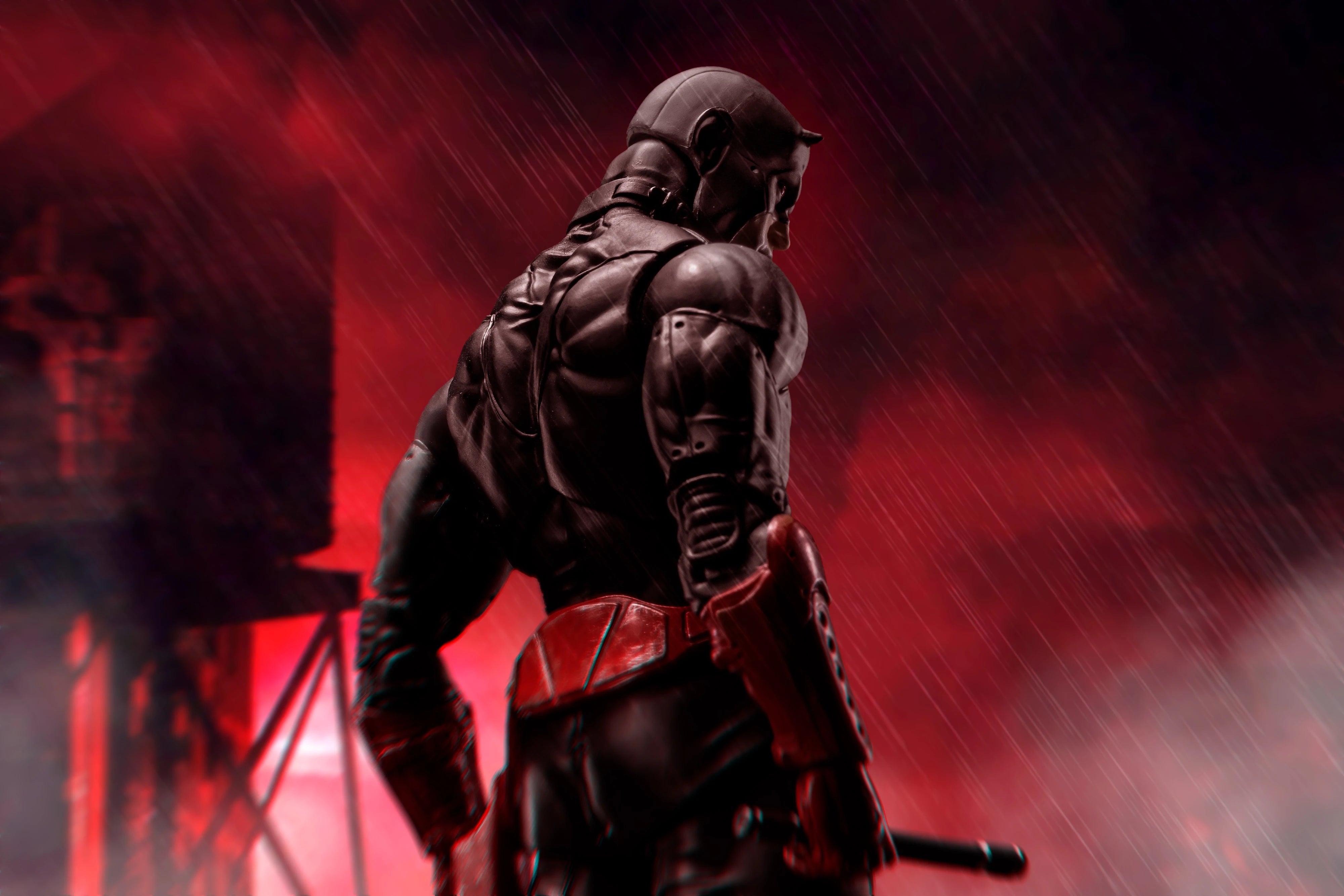 In Stock - FlefToys Marvel Daredevil Classic Red Shadowland Reborn Black 8