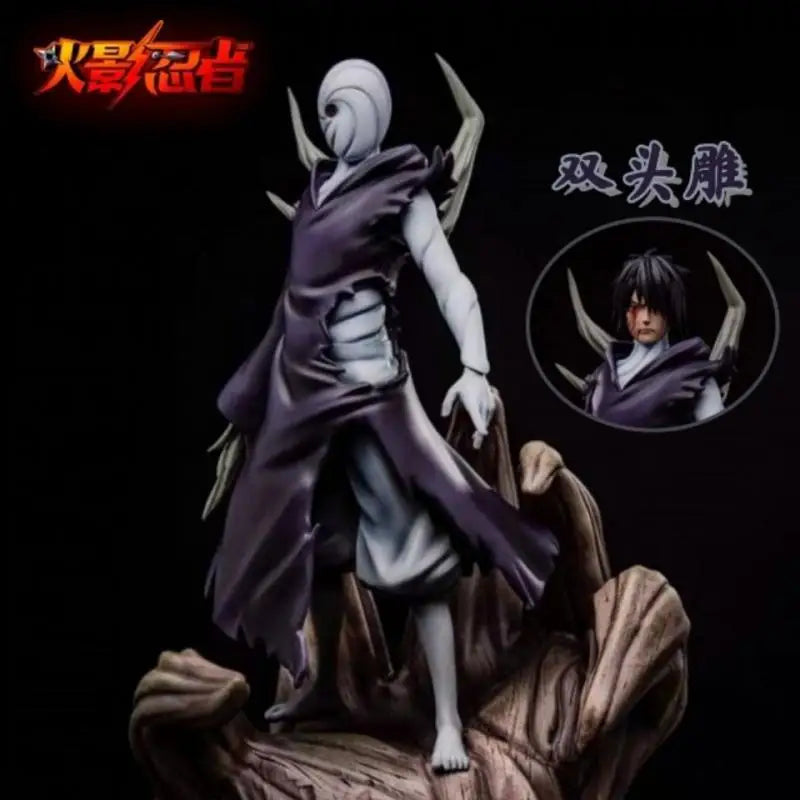 26Cm Naruto Anime Figure Uchiha Obito White Zetsu Form Standing Posture Pvc Action Figures Model Desktop Ornament Collectibles