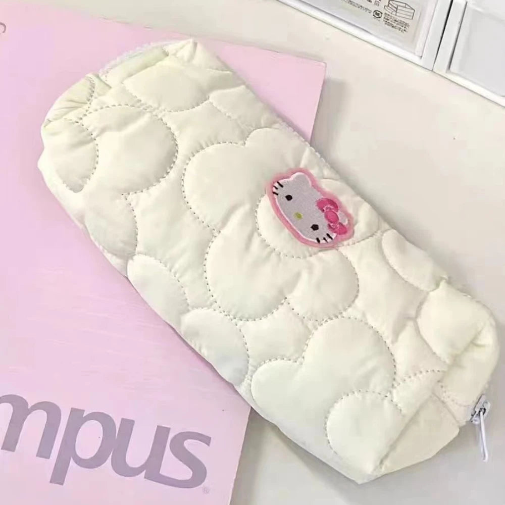 Sanrio Hello Kitty Large Capacity Pencil Case Anime Cute Kt Cat School Supplies Stationery Bag School Prizes Gifts For Girls