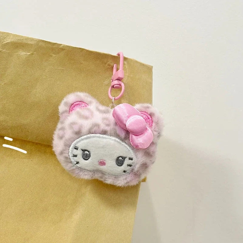 Sanrio Hello Kitty Cinnamoroll Plush Doll Keychain Anime Backpack Pendant Decoration Cute Cartoon Plush Toy Girls Birthday Gifts