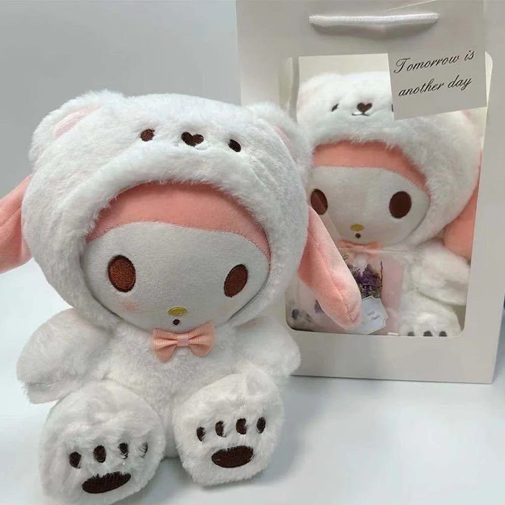 25Cm Kawaii Sanrio Plush Doll Toy Cute Hello Kitty Cinnamoroll My Melody Kuromi Pochacco Lovely Anime peluche Toys Gift For Kids