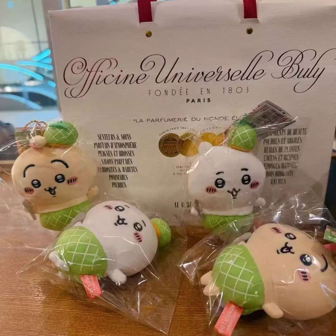 Hokkaido Series Cartoon New Chiikawas Cantaloupe Usagi Doll Self-deprecating Bear Plush Toy Bag Pendant Keychain Decoration Gift