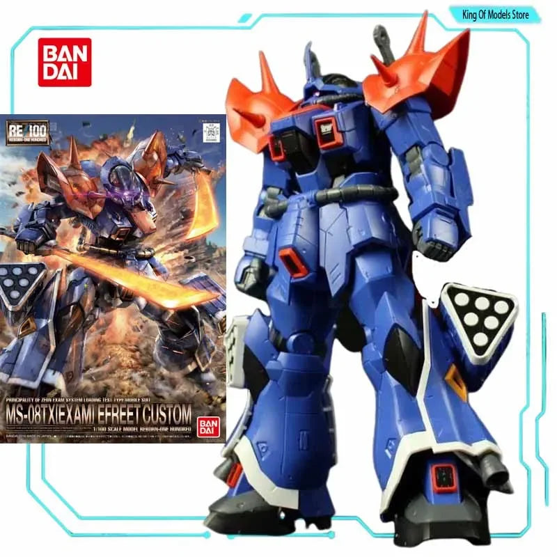 Bandai Original MODEL KIT GUNDAM RE 1/100 ALL  JAGD DOGA  ZAKU Anime Action Figure Assembly Model Toys  Model Gifts for Boys