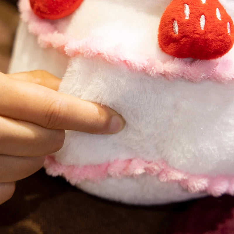 Jelly Cat Strawberry Cake Plush Toys Plush Food Dessert Pillow Kawai Sweet Birthday Cake Candle Party Decoration Creative Gifts