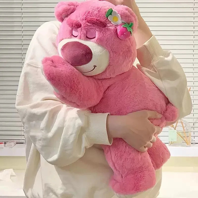 Toy Story Lotso Cute Bear Strawberry Sofa Plush Pillow Stuffed Toys Children Girls Friends Festivals Birthday Gift 50cm