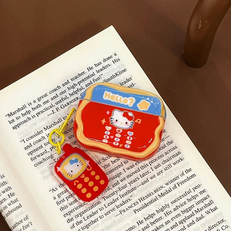 Cute Sanrio Hello Kitty Earphone Case For Airpods 1 2 3 4 Pro 2 Wireless Bluetooth Headset Protective Cover With Pendant