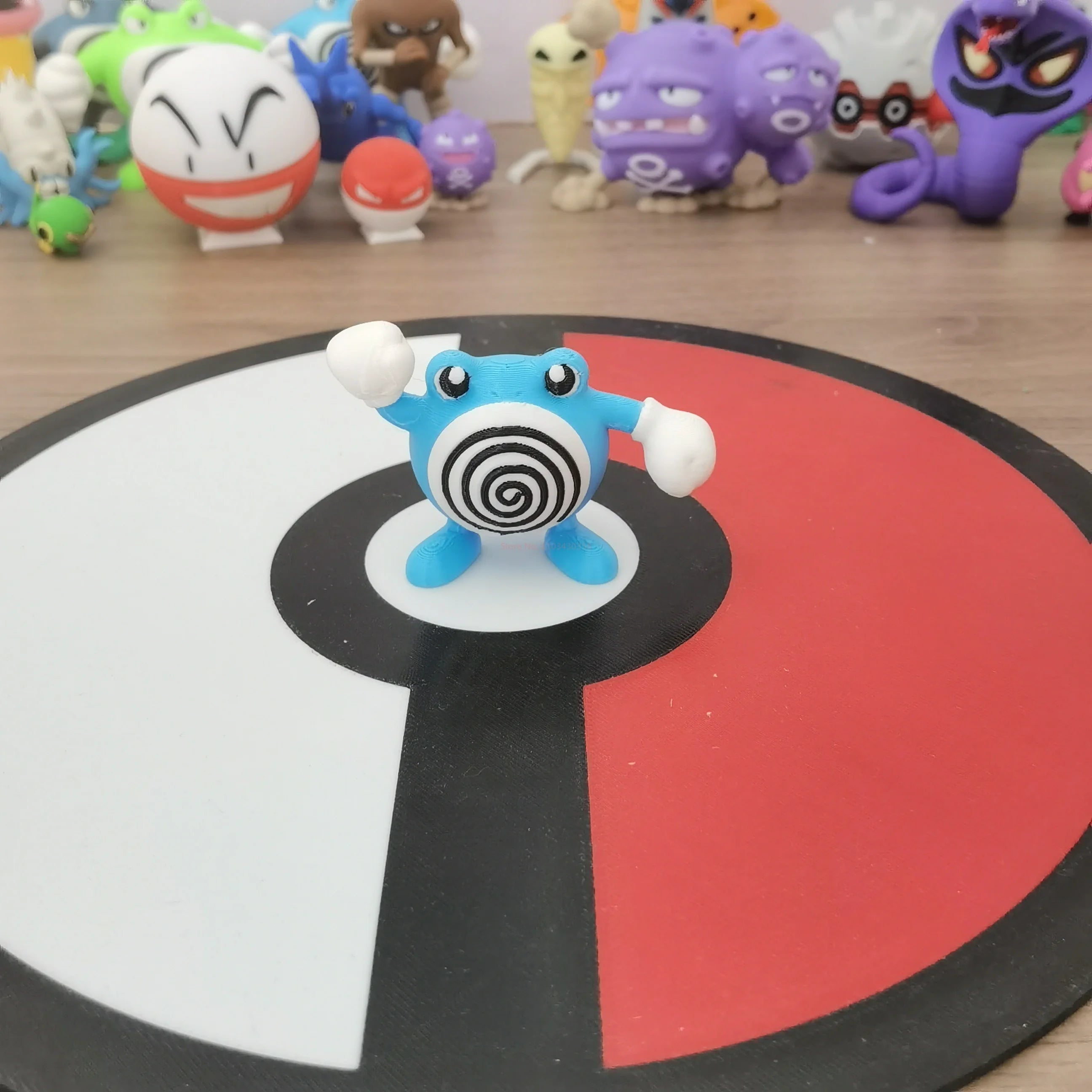 Pokemon Anime Figures Poliwag Poliwhirl Poliwrath Proportion World 1:20 Diy 3d Printing Cartoon Character Desktop Model Toy Gift