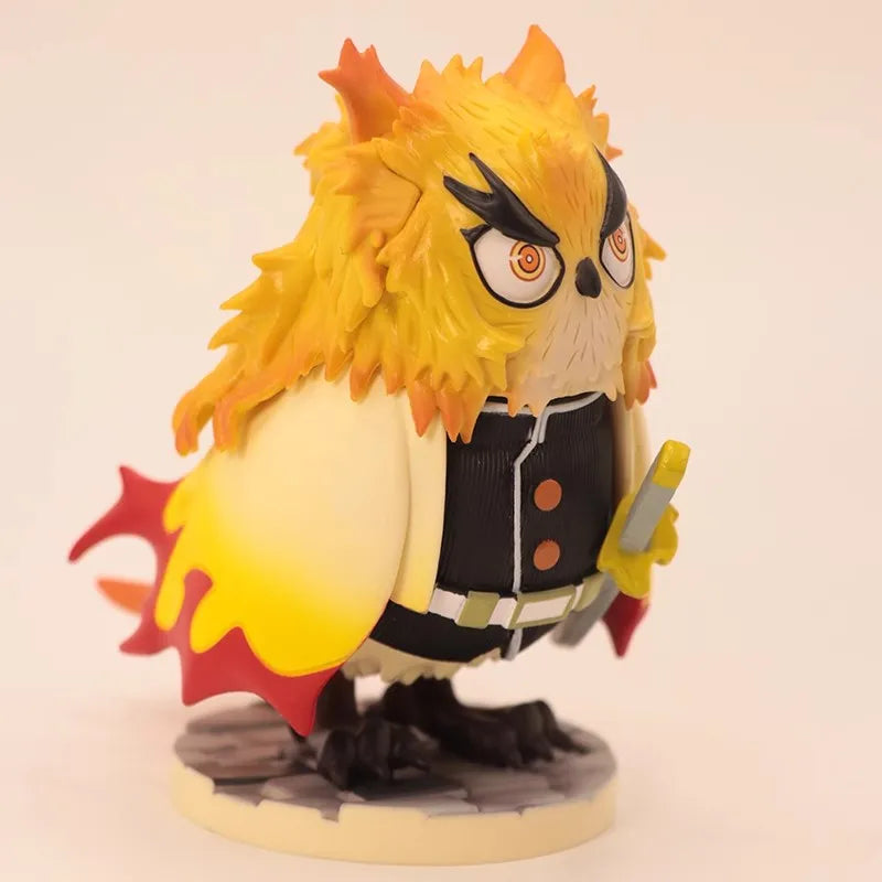 Demon Slayer Anime Figures Kimetsu No Yaiba Gk Figure Owl Cos Rengoku Kyoujurou Model Collect Children'S Christmas Cute Gift