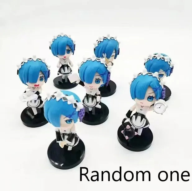 Anime Rem  Re:Life In A Different World From Zero kawaii girl Pajamas Figure  Rem Chair PVC Collection Model Toys