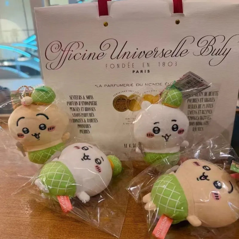 Hokkaido Series Cartoon New Chiikawas Cantaloupe Usagi Doll Self-deprecating Bear Plush Toy Bag Pendant Keychain Decoration Gift