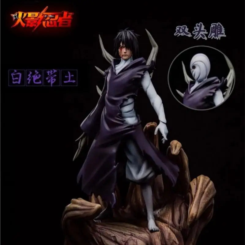 26Cm Naruto Anime Figure Uchiha Obito White Zetsu Form Standing Posture Pvc Action Figures Model Desktop Ornament Collectibles