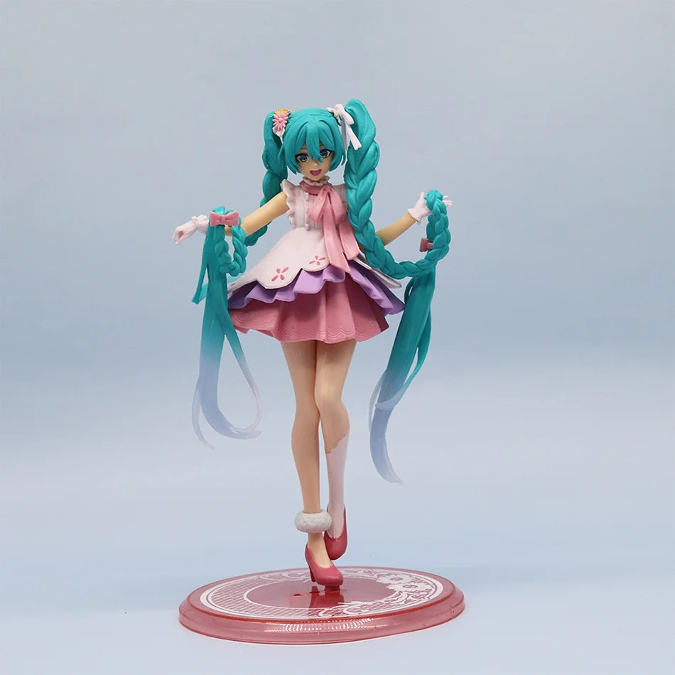 21cm Hatsune Miku Anime Figure Kawaii Thumbelina Vocaloid Wonderland PVC Action Figure Collection Model Doll Ornaments Toys Gift