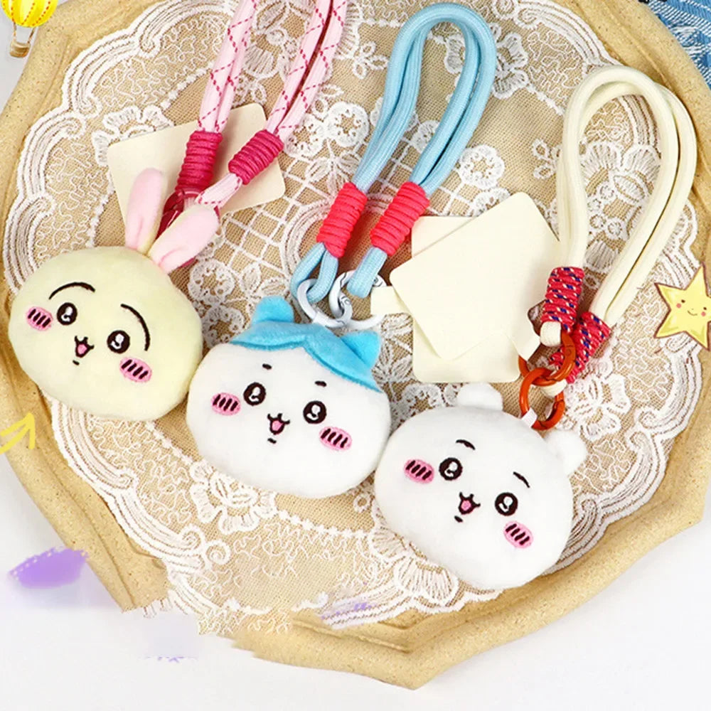 Cute Cartoon Chiikawa Usaqi Plush Doll Key Chain Mobile Rope for Kids Boys Girls Backpack Pendant