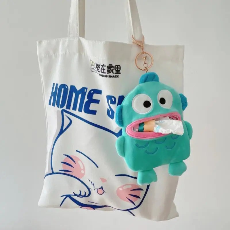 Sanrio Cute Hangyodon Pendant tissue cover Funny Hangyodon Small tissue cover Bag Pendant Gifts Girl