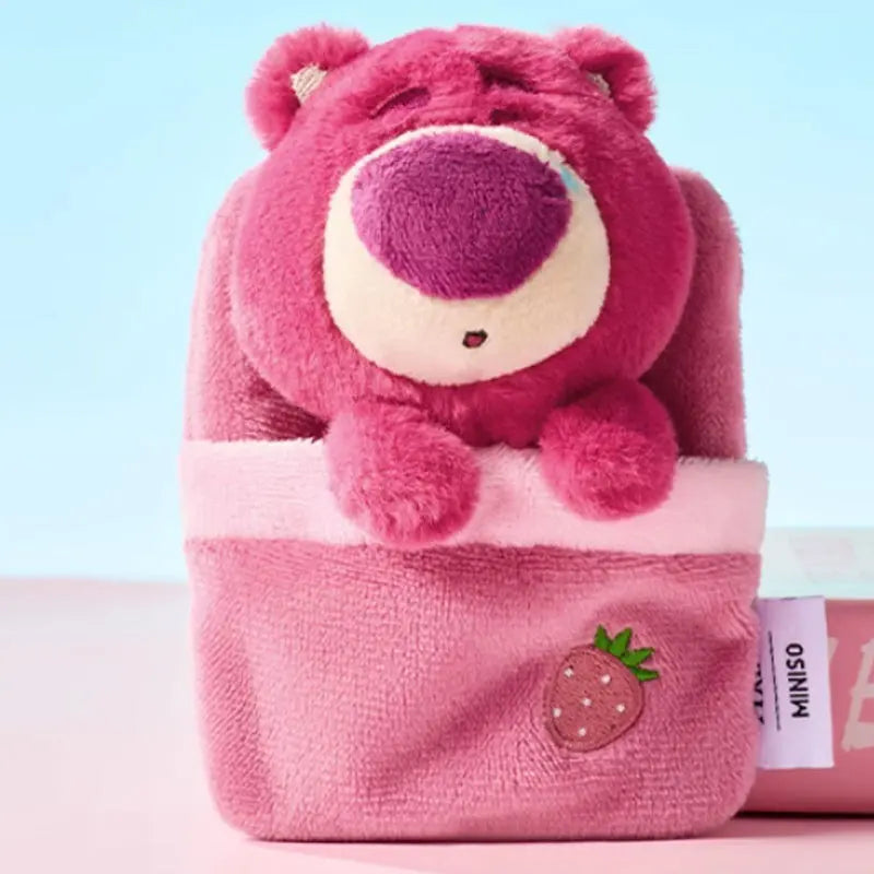 Miniso Disney Stitch Plush Doll Pendant Lotso Winnie the Pooh Stuffed Toy Cute Christmas Gift for Kids Soft Furry Ornament