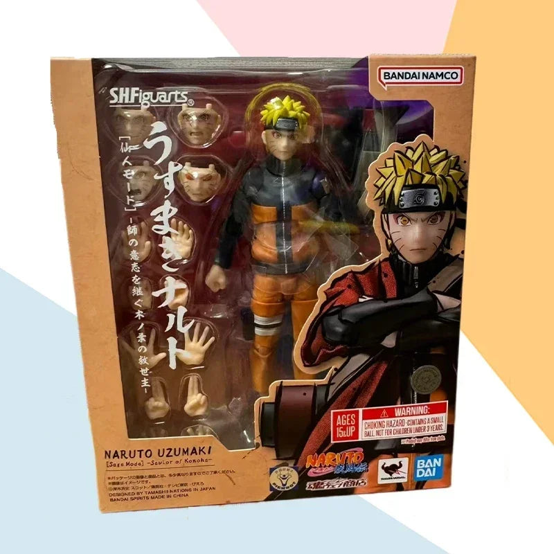 SHF NARUTO UZUMAKI SAGE MODE Anime full Action Figure Finished Model Kit box Toy Gift for kids