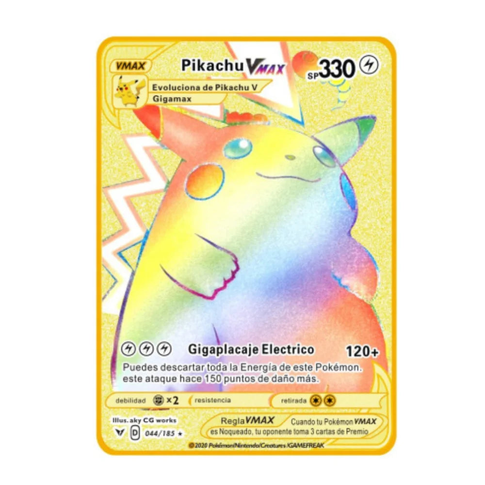 2024 New Spanish Pok é mon Cards Metal Pokemon Letters Spanish Pokemon Iron Cards Mewtwo Pikachu Gx Charizard Vmax Cartas Pok é