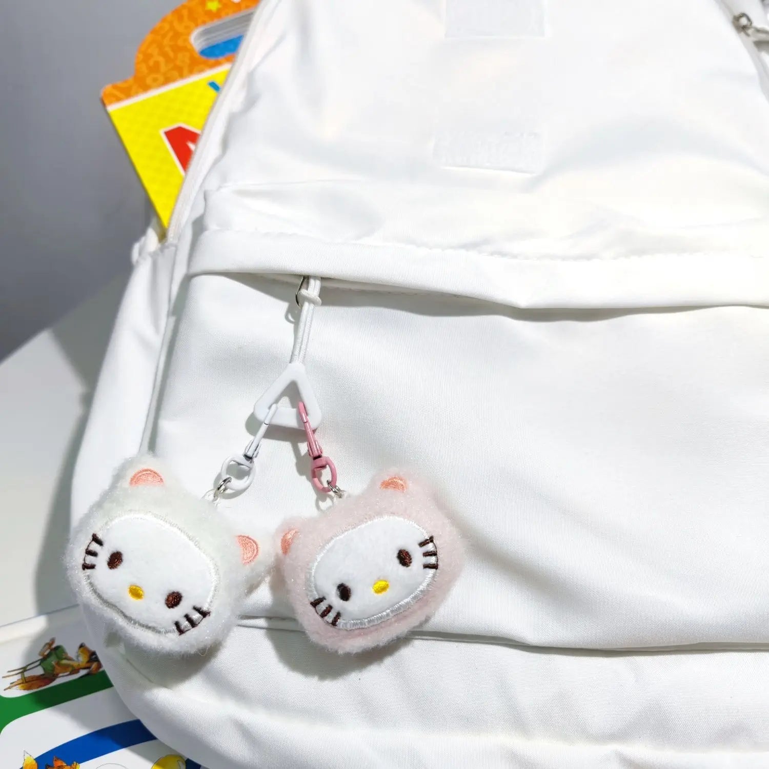 Sanrio Kawaii Hello Kitty Embroidered Plush Doll Keychain Sweet Girl Cute KTM Backpack Pendant Keyring Decoration Holiday Gifts