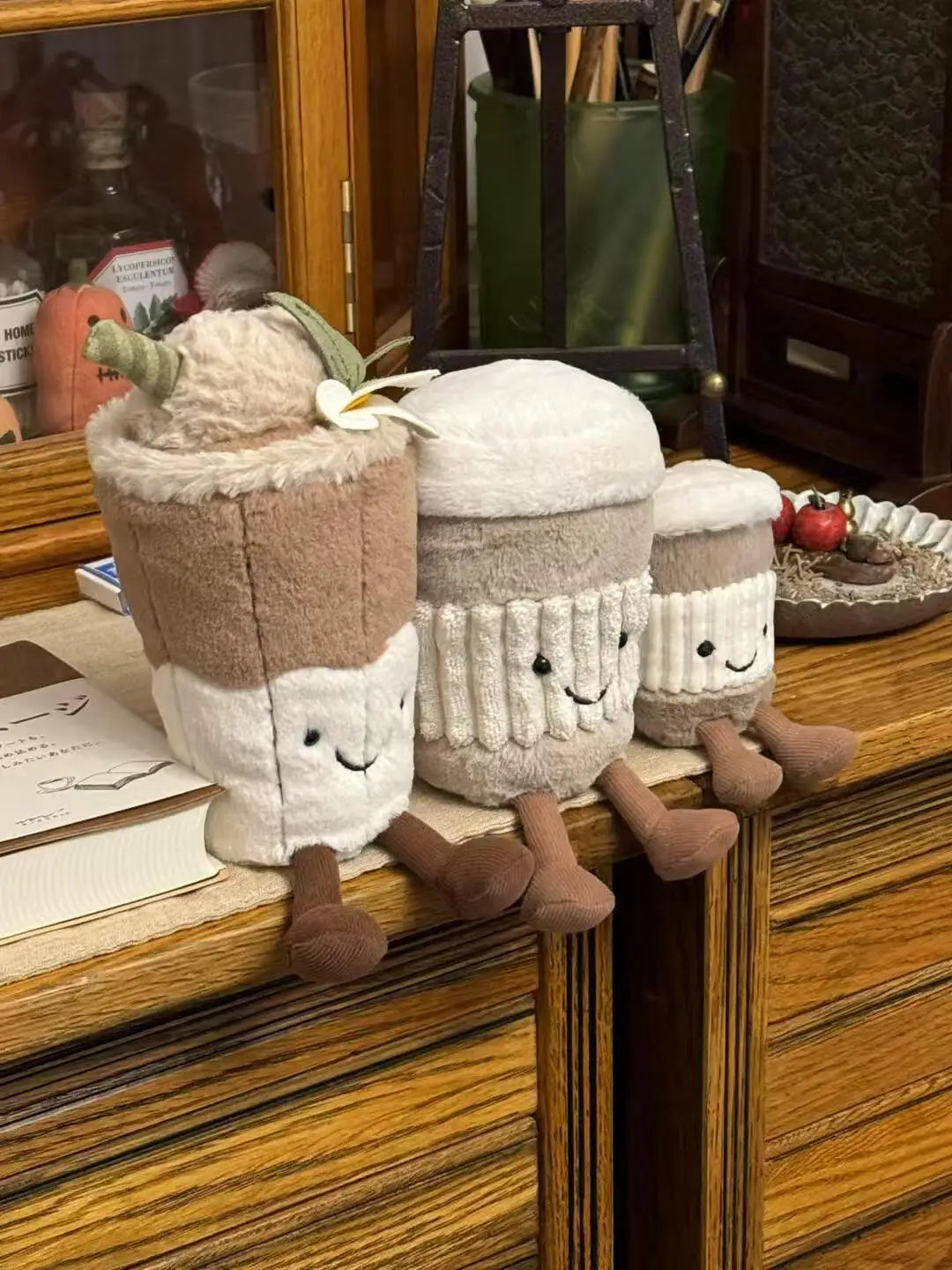 Jelly Cat 20cm Yulan Latte Pearl Tea Cup Plush Doll Home Bedroom Ornaments Cat And Dog Interactive Plush Toys Holiday Gift