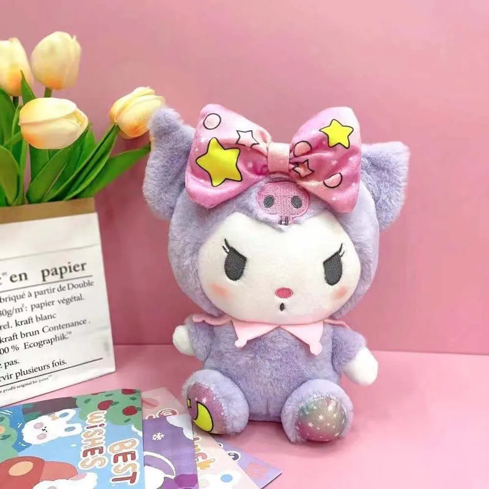 25Cm Kawaii Sanrio Plush Doll Toy Cute Hello Kitty Cinnamoroll My Melody Kuromi Pochacco Lovely Anime peluche Toys Gift For Kids