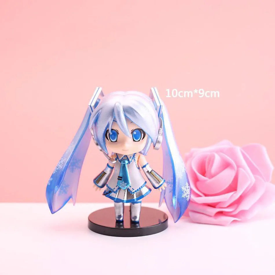 Hatsune Miku Figure Mini Character Ornaments Kawai Pink Green Hatsune Home desk Decoration