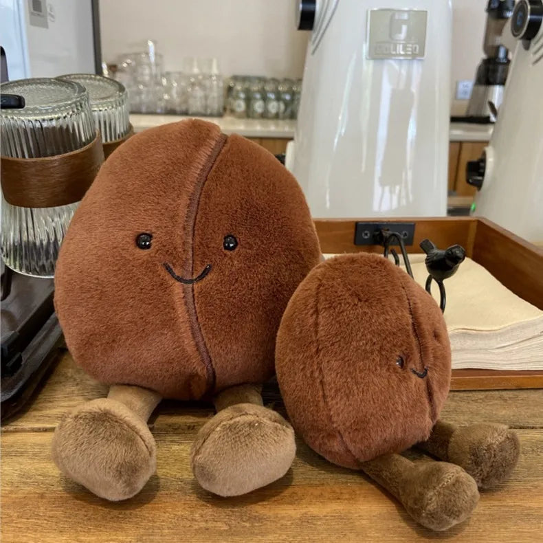 Jelly Cat 13/20cm Coffee Bean Doll Creative Smiling Face Doll Pet Interactive Companion Toy Furniture Ornaments Holiday Gift