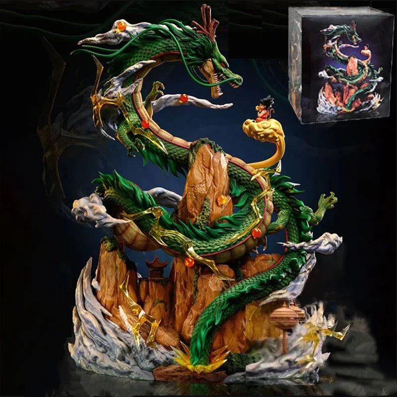 22cm Dragon Ball Z Shenron Figurine Goku And Wish Shenron Anime Figures PVC Action Statue Collection Model Toys Christmas Gifts