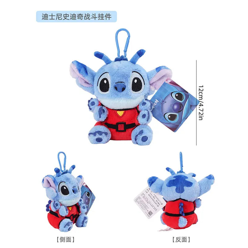 Disney Stitch Plush Toy Anime Doll keyring Cartoon & Cute Children's Toys Backpack Pendant valentines Gift