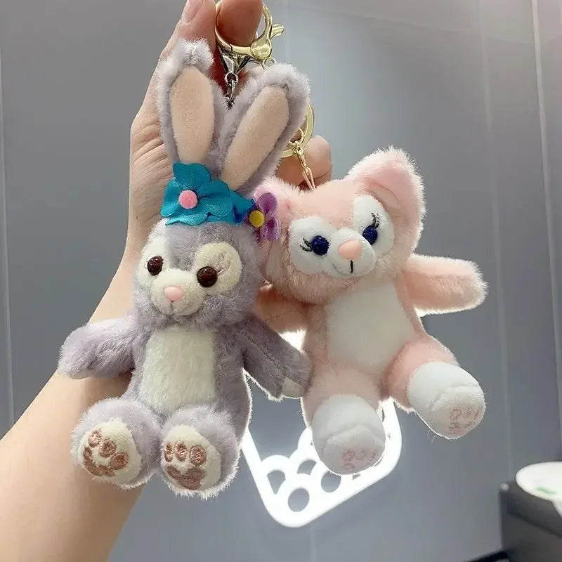 Disney Stellalou Plush Small Pendant Linabell Cartoon Car Key Doll Key Pendant Kawaii Backpack Pendant Girls Birthday Gifts
