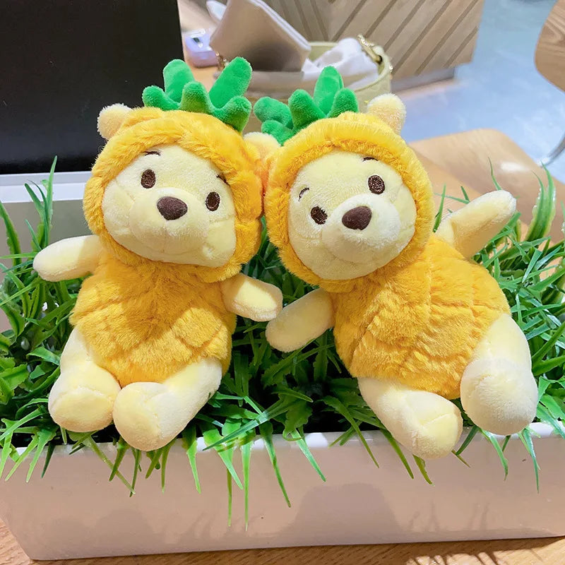 Kawaii Disney Cute Winnie Plush Keychain Couple Gift Plush Pink Dress Student Shoulder Bag Pendant Keychain Doll Decorations
