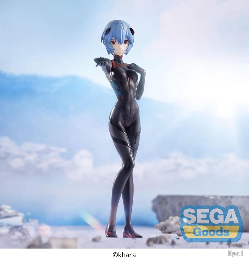 21cm Neon Genesis Evangelion Anime Figure Black Jacket Short Hair Rei Ayanami Action Figure Adult Collection Model Model Toys