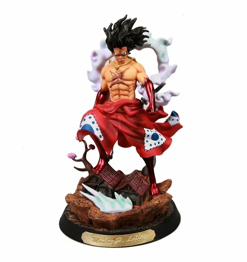 Anime One Piece Wano Luffy Gear Fourth Snakeman Battle Statue PVC Action Figure Collectible Model Kimono Luffy Figure Toys Doll
