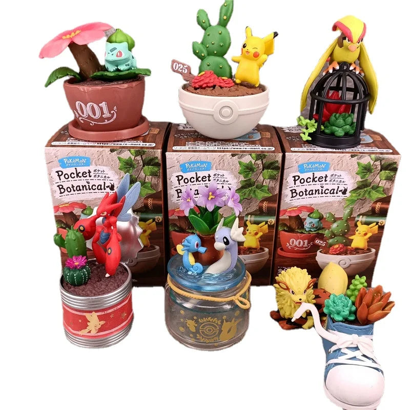 Pokemon Figure Kawaii Succulent Plant Miniature Model Mystery Box Cute Anime Figurine Dolls Prop Gift