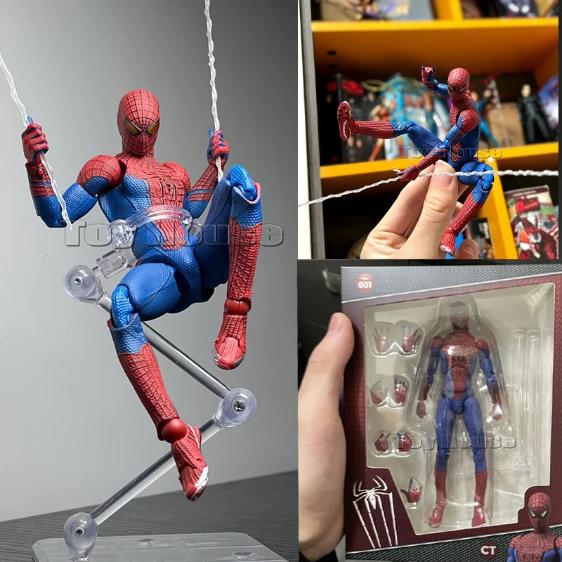 New Ct Toys Spiderman Mafex 001 Peter Parker Andrew Garfield The Amazing Spider-Man Shf Anime Action Figure Figurine Model Toys