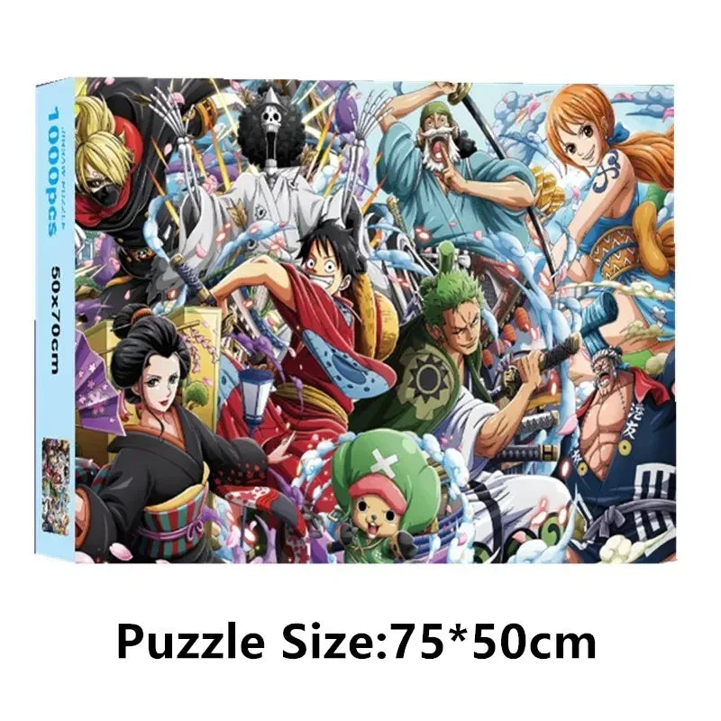 anime One Piece Luffy card form 1000 adult puzzles children's puzzle toys high difficulty stress relieving game