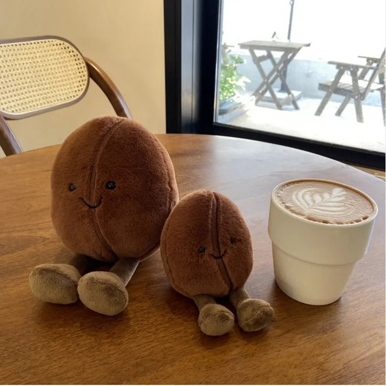 Jelly Cat 13/20cm Coffee Bean Doll Creative Smiling Face Doll Pet Interactive Companion Toy Furniture Ornaments Holiday Gift
