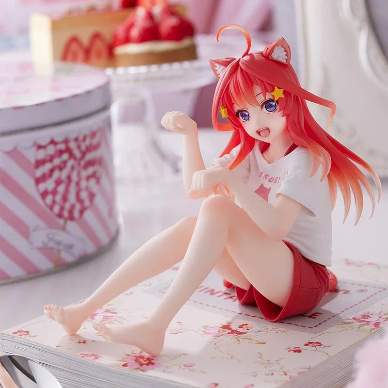 10cm Yotsuba Anime Cute Nakano Nino Figurine The Quintessential Quintuplets Figure Cat Nakano Miku Figure PVC Collection Toys