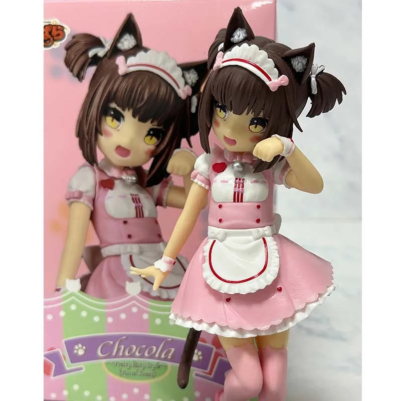18CM Cat Maid Anime NEKOPARA Figure Chocolates Vanilla Cute Pretty Cat Style Model PVC Static Child Toys Collectible Gift Doll