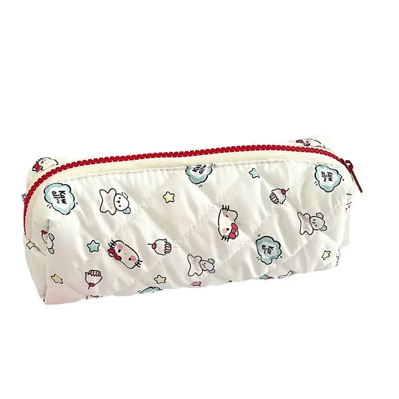 New Hello Kitty pencil case Kawaii Sanrio large capacity pencil case Kt Cat cosmetic bag student supplies stationery gift for gi