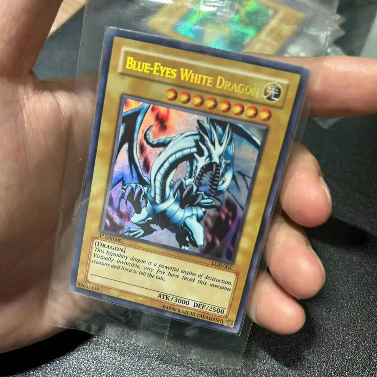 Yu Gi Oh Ultra Rare/UR TCG Blue-Eyes White Dragon(LOB-001) Board Game English Collection customize Card (Not Original)