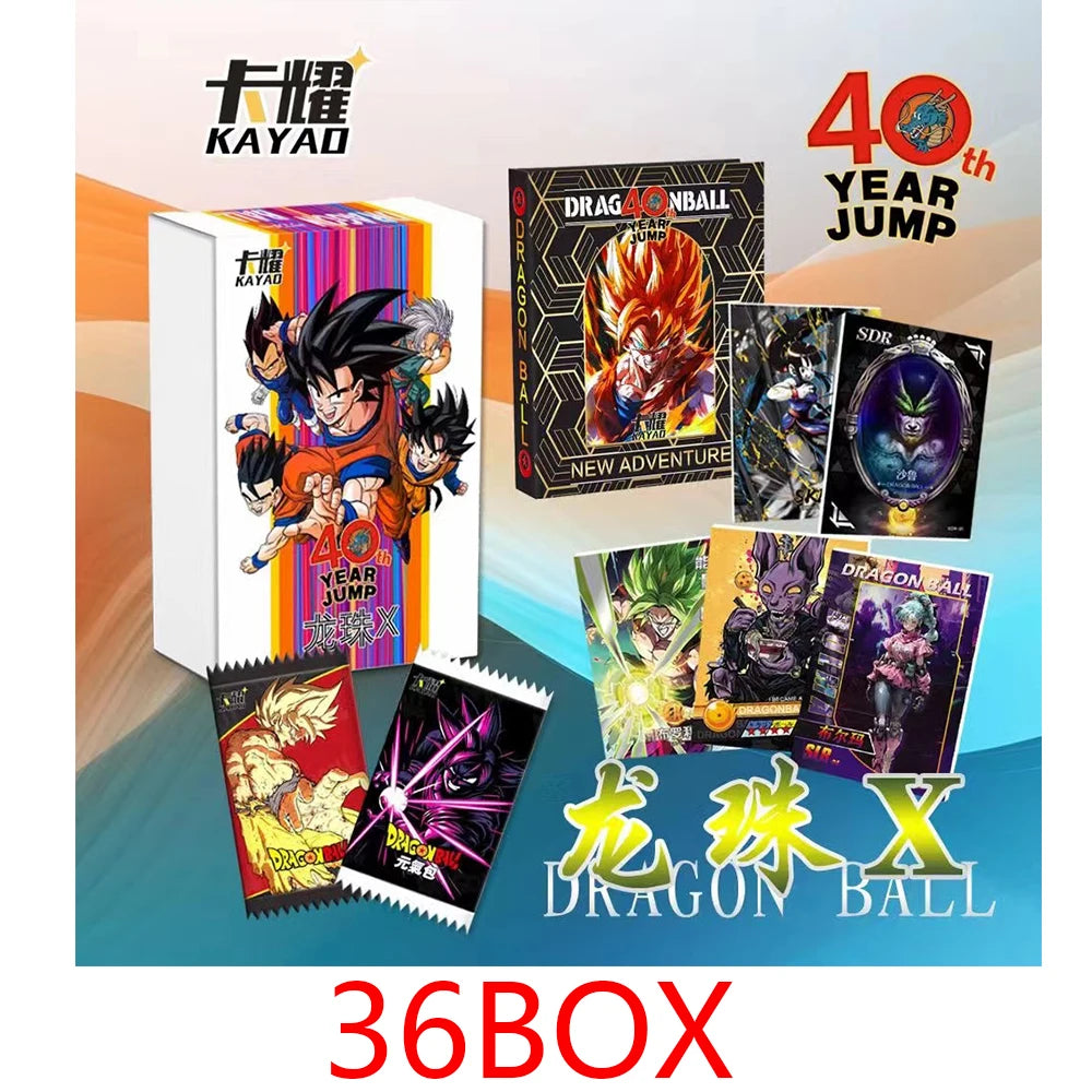 New Dragon Ball Cards Wholesale 36BOX Case Character Role Serie Super Saiyan Son Goku Shiny Anime Trading Cards