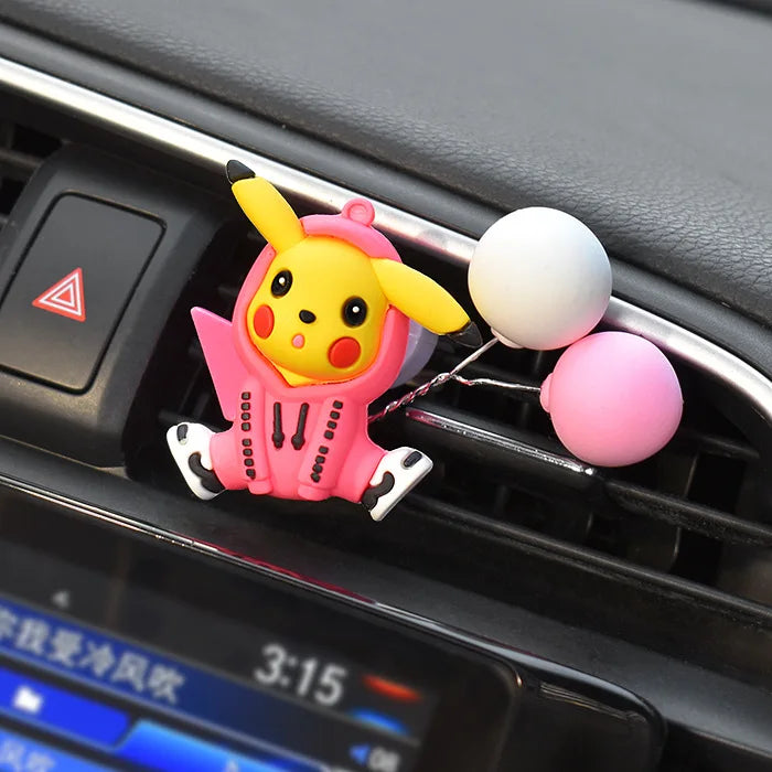 Anime Pokemon Cartoon Pikachu Psyduck Action Figures Car Air Outlet Perfume Clip Decor Auto Air Freshener Interior Accessories
